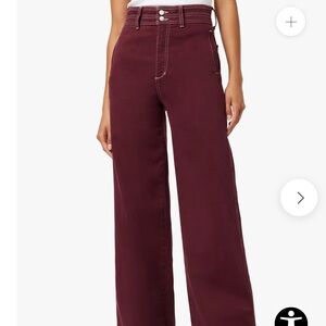 NWT Joe's Jeans Burgundy Wide Leg Jeans • Size 28 • High Rise Stretch